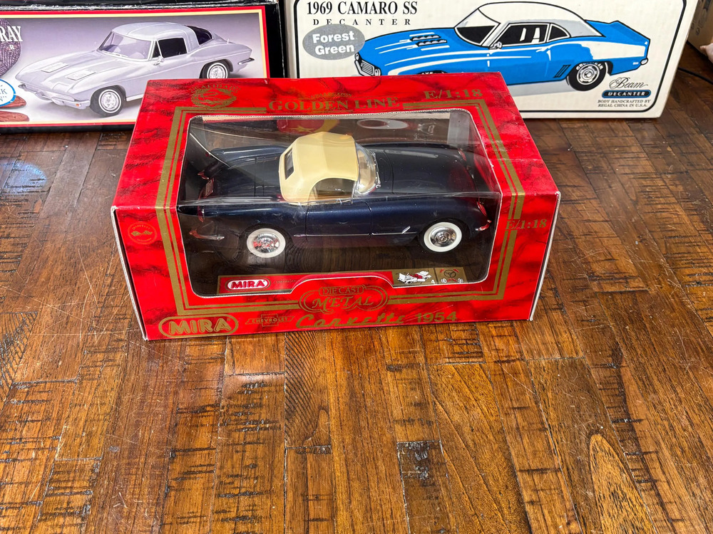 Mira 1:18 1954 Chevy Corvette Blue Soft Top Convertible Diecast Metal Car New